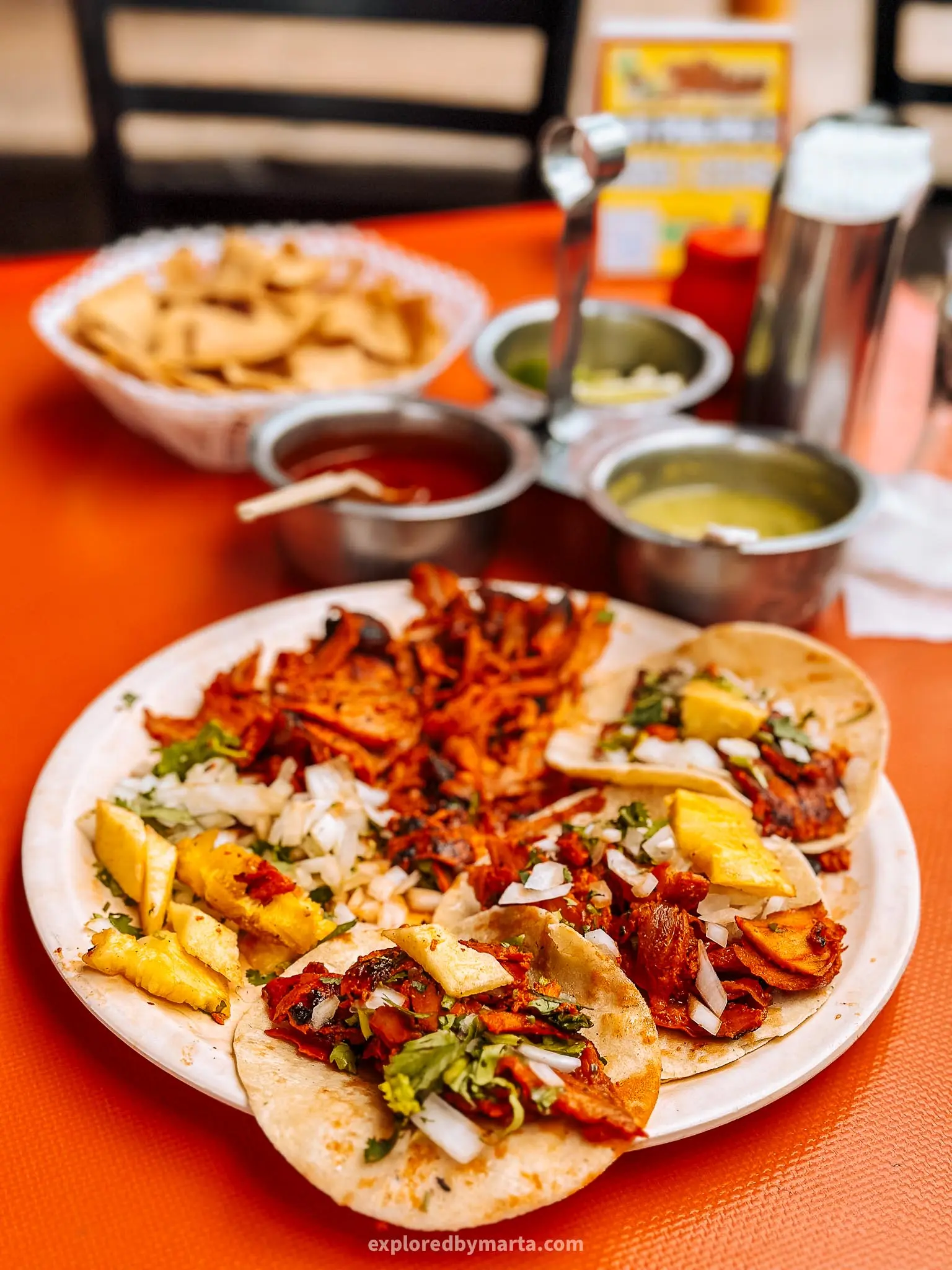 Gory Tacos signature dishes Tacos al Pastor, Suadero Tacos, Gringas